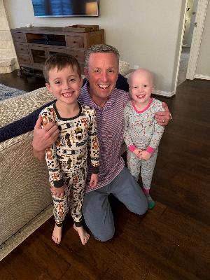 Corinne and Bennett hanging with Uncle Dan!
